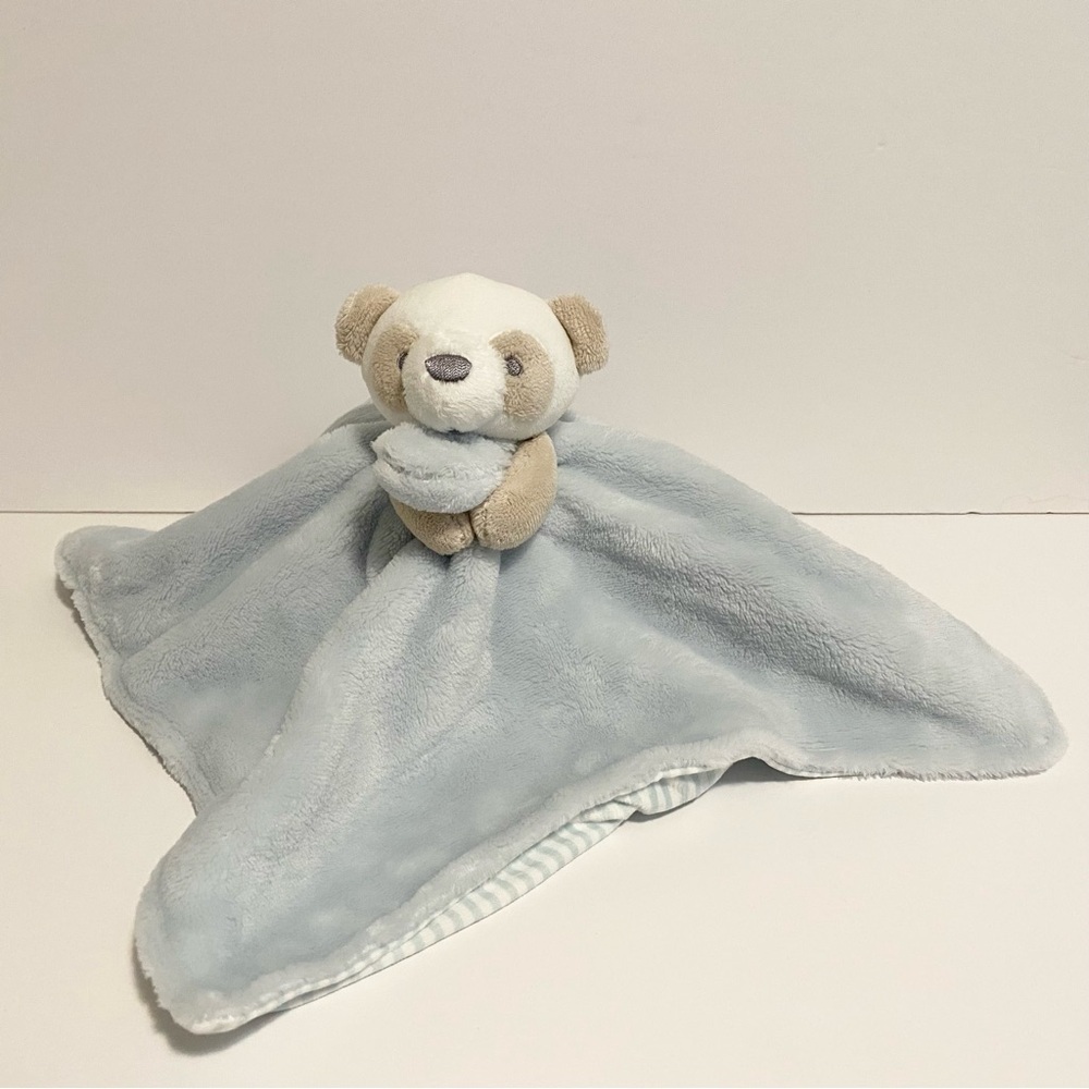Carters Bear Lovey Plush Blue Stripes Security Blanket Baby Boy Teddy Lovie Toy